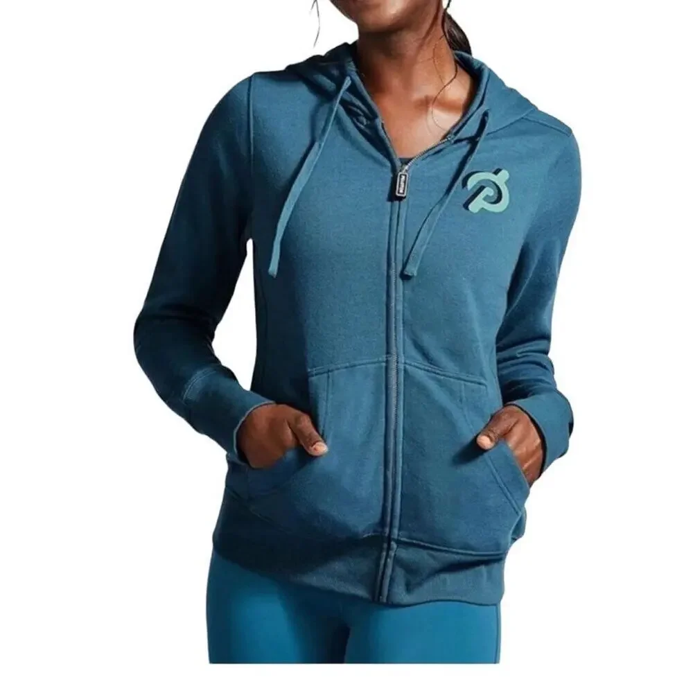 Peloton Activewear Digi Bloom Lightweight Full Zip Up‎ Hoodie Sweatshirt Medium